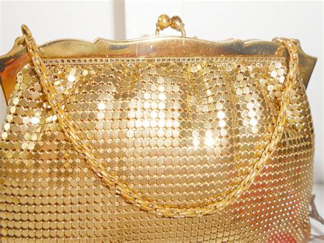Vintage Whiting Davis Evening Bag Glamorous Gold Mesh Bag Etsy