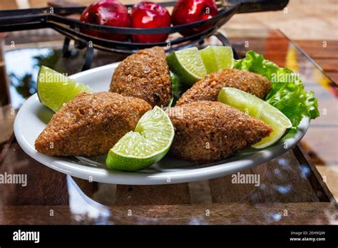 Fried Kebab Traditional Arab Cuisine Quibe Stock Photo Alamy