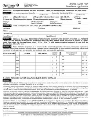 Family health optima from star health insurance is a cover that provides protection for the entire family on the payment of a single premium under a floating single plan, wider coverage for the whole family at a reasonable premium. Fillable Online En roll me nt Ap plic ati on Optima Health Plan Fax Email Print - PDFfiller