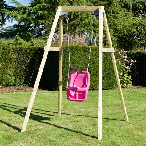 Rebo Active Range Wooden Garden Baby Swing Set Pink 5060567558432 Ebay