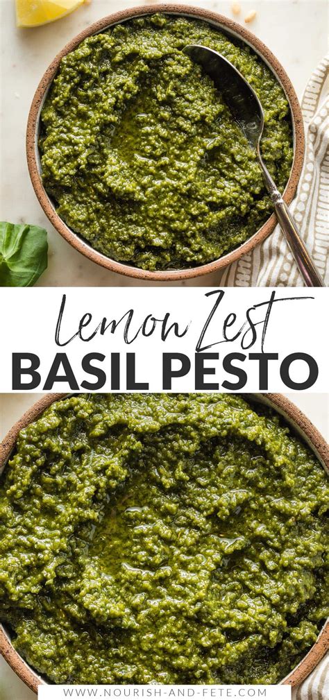 Basil Pesto With Lemon Zest Nourish And Fete