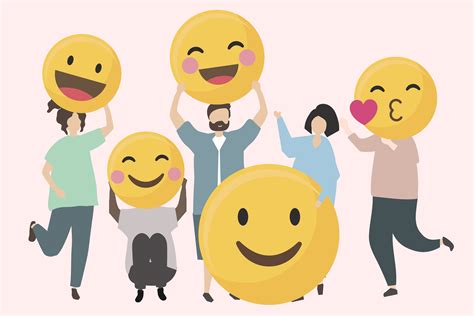 People With Funny And Happy Emojis Illustration Download Free Vectors