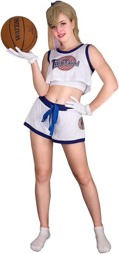 cosplay fm women s lola bunny cosplay costume crop top with rabbit bunny ears tail