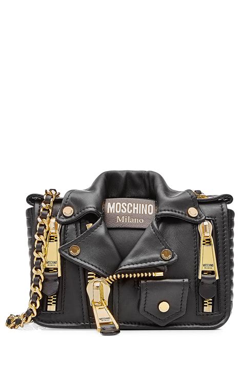 Moschino Biker Leather Shoulder Bag In Black Lyst 308