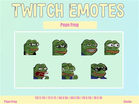 Twitch Emote Pepe Frog Funny Meme Emote Cartoon Meme Emote Off