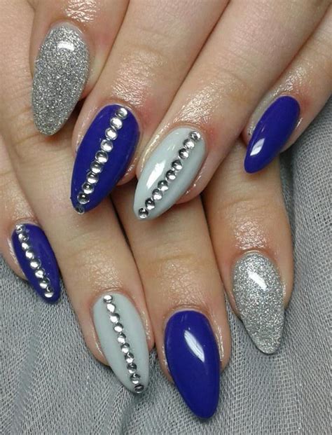 This cannot be reproduced by a simple solid color. 82 Best Blue And Silver Nail Art Design Ideas