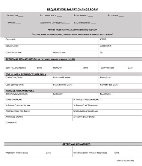 Free 7 Employee Pay Increase Forms In Pdf