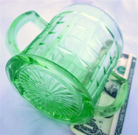 Sugar Bowl Green Depression Glass Block Optic Colonial Hazel Etsy