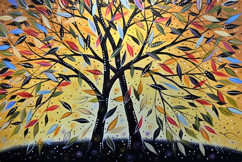 Abstract Landscape Modern Tree Art Painting New Day Dawning Painting By Amy Giacomelli