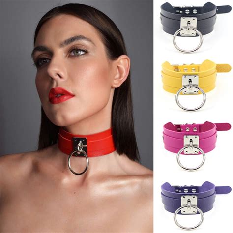 Sexy Metal Pu Leather Collar Bell Choker Slave Erotic Bdsm Bondage Restraints Necklace Girl