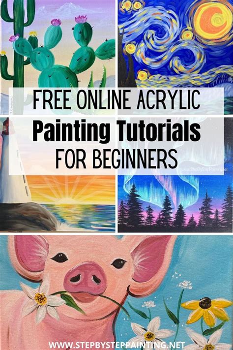 Step By Step Painting For Beginners Acrylic Canvas Tutorials Diy