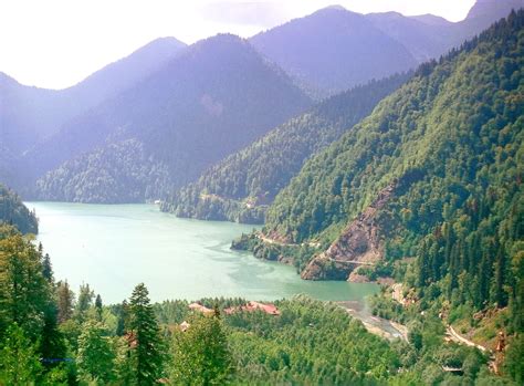 Lake Ritsa Abkhazia Georgia North Caucasus Land
