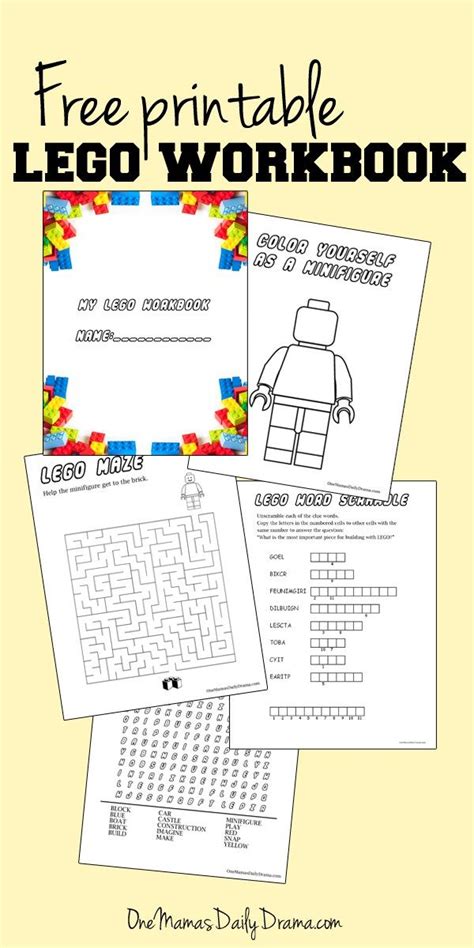 Printable Lego Workbook Kids Coloring And Activity Sheets Sg Minifigures