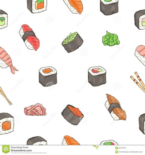 Japanese Seafood Sushi Stock Illustrations 21929 Japanese Seafood