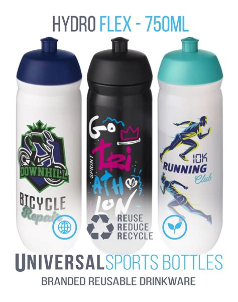 Hydroflex ™ Sports Water Bottles 750ml Branded Universal