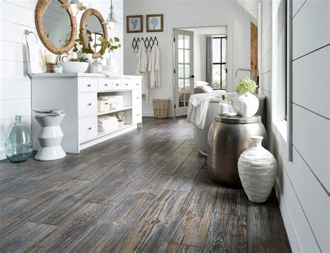 Lvp is the most durable, but it looks like plastic that's trying to look like wood and it feels like a thin the engineered hardwood looks the best but is very prone to scratches. Waterproof Floors: LVP vs. EVP vs. Tile - LL Flooring Blog in 2020 | Wood look tile floor ...
