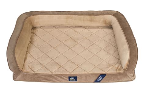 Serta Quilted Gel Memory Foam Ortho Couch Extra Large Pet Bed Brown