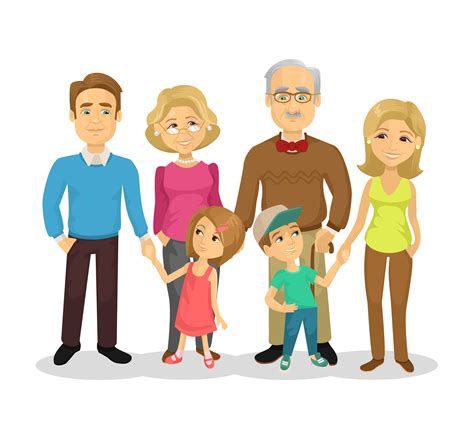 Vector Image showing parents, children and grandchildren - Telecare24