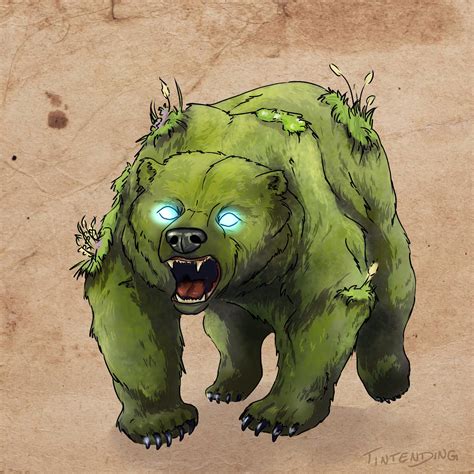 Art Mossy Bear A Druids Transformation Commission Rdnd