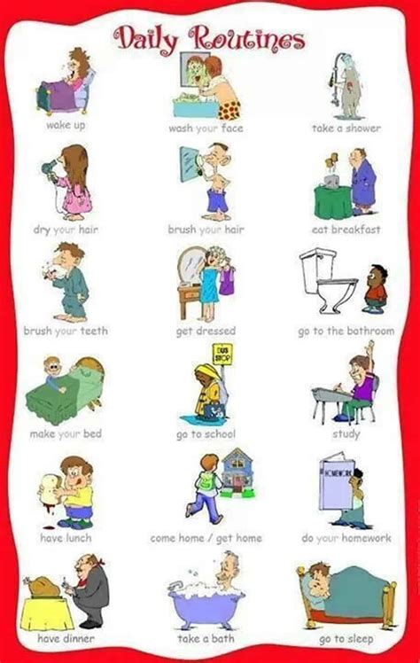 Daily Routines And Household Chores Vocabulary In English Eslbuzz