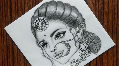 How To Draw A Beautiful Traditional Bride Very Easy Girl Drawing