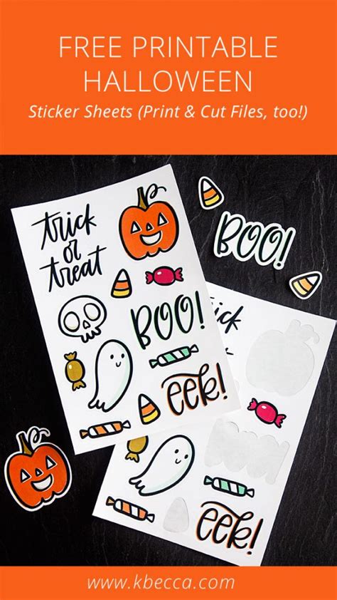 Free Printable Halloween Sticker Sheets Print And Cut Files Included