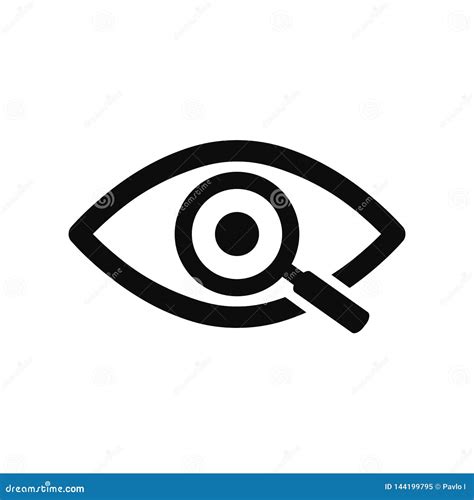 Magnifier With Eye Outline Icon Find Icon Investigate Concept Symbol