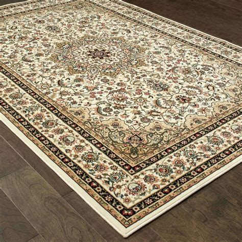 Kashan Ivory Beige Oriental Rug