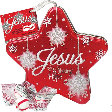 Scripture Candy Jesus Our Shining Hope Ornament Star Tin Scripture