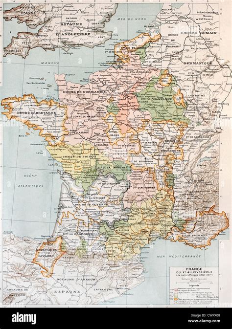 Medieval France Old Map Stock Photo Alamy