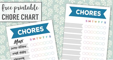 Free Editable Printable Chore Charts For Adults Free Printable Templates