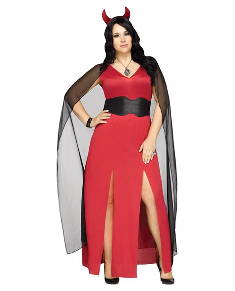 devilicious plus size women s devil red halloween costume dress cape 1x 2x 16 24 ebay