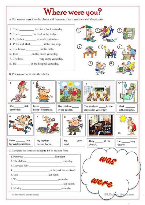 Free Worksheets With Was And Were Yichang Blog