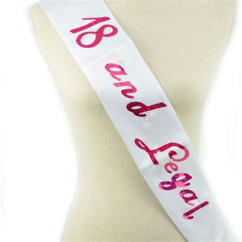 18th birthday satin sash led flashing banner decorations girls sashes white pink ebay