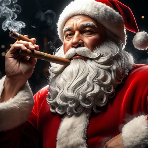 Premium Free Ai Images Santa Claus As Gangsta Smoking Cigar Dramatic