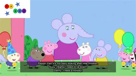 Peppa Pig Edmonds Elephant Birthday With Subtitles Youtube