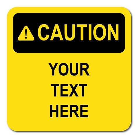 Caution Sign Xing Custom Personlized 12 X 12 12 By Rightsidestuff