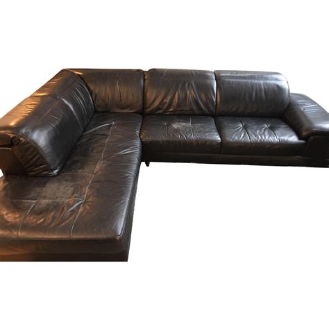 Black Leather L Shaped Sectional Sofa Aptdeco