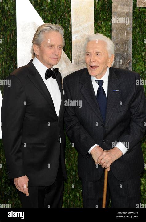 Michael Douglas And Kirk Douglas At The Vanity Fair Oscar Party In West