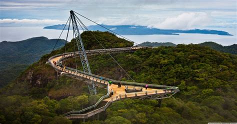 The views from the cable Langkawi Sky Bridge in Langkawi Island, Malaysia - is a ...