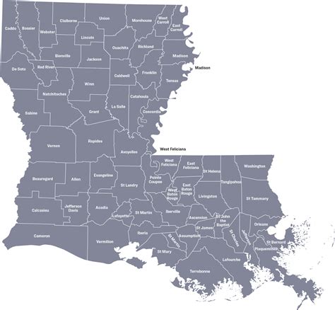 Louisiana Map With Parishes Images Walden Wong