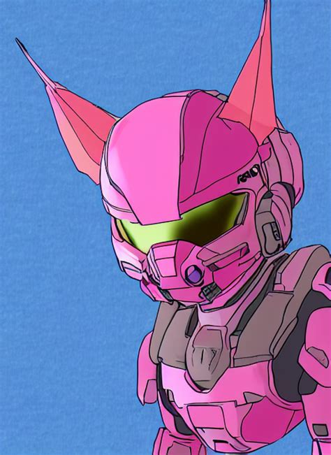 Prompthunt Pink Master Chief From Halo With Cat Ears And A Tail