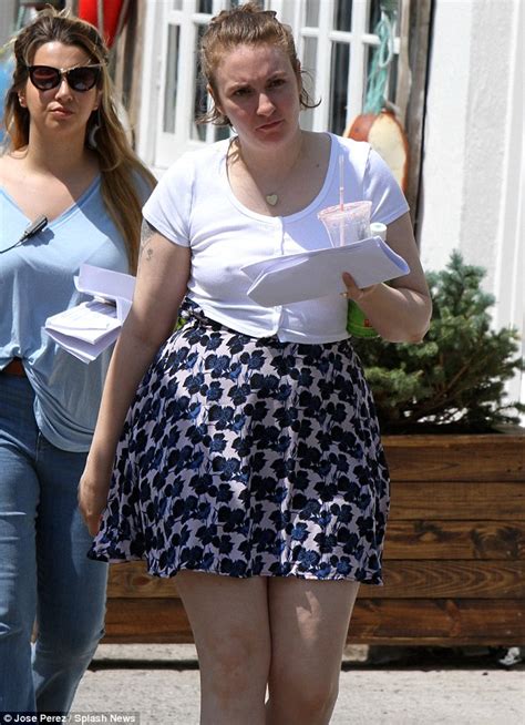 Lena Dunham Films The Final Season Of Girls In A White Top Daily Mail