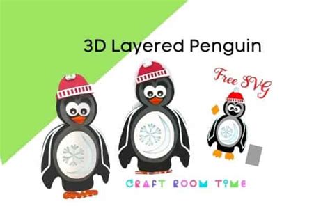 That’s all there is to assembling the 3d standing layered snowman free svg. 3D Layered Penguin Free SVG | Craft Room Time