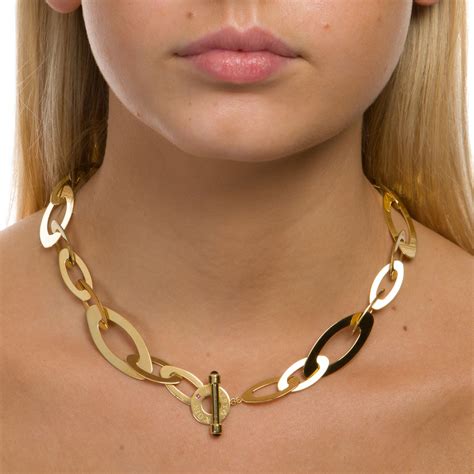 Roberto Coin Necklace With A Combination Of Large And Small Flat Oval