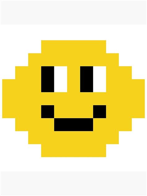 Pixel Smiley Face Emoji Poster For Sale By Chelseavine Redbubble