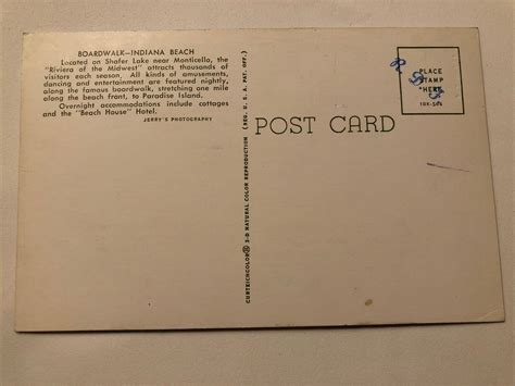 1950s Indiana Beach Boardwalk Shafer Lake Monticello Jerrys Unposted Postcard Ebay