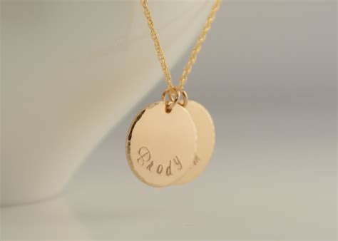 Kids Name Necklace Gold Filled Disc Necklace Gold Name Disc