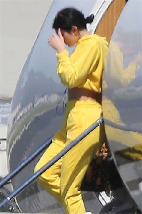 Kylie Jenner In Yellow Arrives To Los Angeles Gotceleb