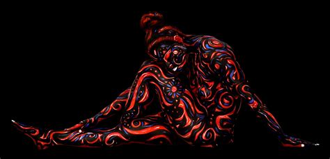 Bodypaintings By Trina Merry Red Black And Blue Abstract